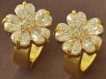 Прекрасни обеци цвете от 14к попълнено злато с цирконии 20 лв., снимка 1
