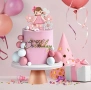 20 броя комплект фигурка принцеса топки цветя топер Happy birthday декорация торта , снимка 1