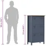 vidaXL Шкаф за обувки Hill сив 72x35x124 см борово дърво масив, снимка 4