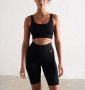 Aimin Black Ribbed Seamless Biker Shorts, снимка 12