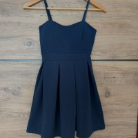 Нови малки ефирни рокли 3 броя черни и синя размер S памук ITALY, снимка 4 - Рокли - 39646124