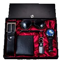 Подарък Бизнес Луксозен фирмен мъжки комплект 6 в 1 +Часовник, снимка 1 - Подаръци за мъже - 44352228