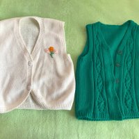 Нов Плетен Бебешки комплект елече, панталонки, терлички Ръчно плетени , снимка 11 - Комплекти за бебе - 30547091