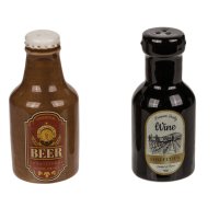 Керамичен комплект за сол и пипер, като бутилки бира и вино, снимка 2 - Аксесоари за кухня - 42576111