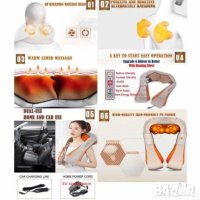  !█▬█ █ ▀█▀ Нови модели 2022 16 глави Черен,Сив и Меден Шиацу масажор-масаж с 6 копчета , снимка 11 - Масажори - 37000702
