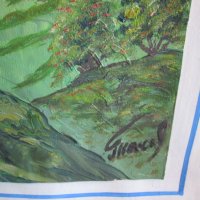 Стара картина,масло,картон, подпис- Танев, 48х37см., снимка 2 - Картини - 29413759