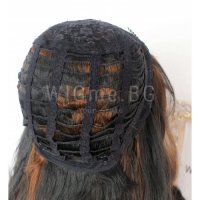 Дълга черна на вълни със светлокестеняви кичури, с бретон перука Лена, снимка 11 - Аксесоари за коса - 31543746