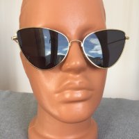 Нови Дамски Слънчеви Очила Модерни Златни Черни Огледални Котешка Форма, снимка 7 - Слънчеви и диоптрични очила - 44446608