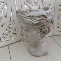 Саксия/ ваза антична цементна 18 х 15 см нова, снимка 5 - Саксии и кашпи - 40508890