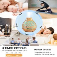 Junlic Aroma Diffuser 400 ml, ултразвуков овлажнител с осветление, снимка 5 - Декорация за дома - 44259560