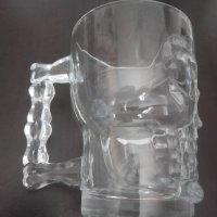 Чисто нова халба за бира череп, 500 мл от дебело 3.5 ММ прозрачно стъкло , снимка 3 - Чаши - 42138830