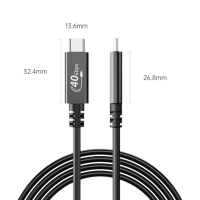 Orico кабел Cable USB4.0 40Gbps M/M 0.5m Black PD100W - U4A05-BK, снимка 3 - Кабели и адаптери - 44783488