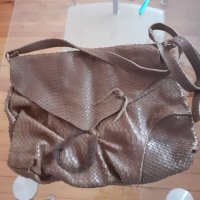 Чанта-торба кафява ест.кожа,ръчна изработка, снимка 1 - Чанти - 31213785