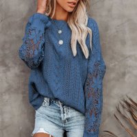 Дамски пуловер с дълъг ръкав с изрязани венчелистчета, 3цвята - 023, снимка 14 - Блузи с дълъг ръкав и пуловери - 39343746