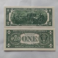Нови (UNC)Банкноти 1и 2 Долара, снимка 2 - Нумизматика и бонистика - 44372436