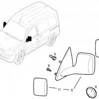 Капачка за огледало за Opel Combo 2000-2010 Шофьорска или Пасажерска страна, снимка 3 - Части - 32057712