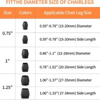 RCHYFEED Подови протектори, капачки за крака на столове, 24 бр., черни, силиконови, кръгли, 3,17 см, снимка 3 - Столове - 44494821