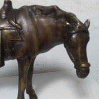 Бронзова фигура на кон, снимка 2 - Антикварни и старинни предмети - 36713361