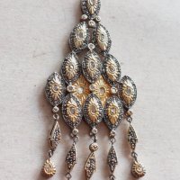 Дамско златно колие(медальон) с диаманти-злато,сребро , снимка 7 - Колиета, медальони, синджири - 42795288