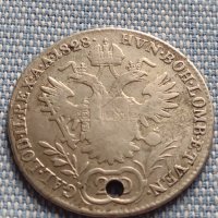 Сребърна монета 20 кройцера 1828г. Франц първи Виена Австрия 23919, снимка 8 - Нумизматика и бонистика - 42899822