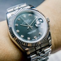 Мъжки часовник Rolex Oyster Perpetual Datejust Black Diamond с автоматичен механизъм, снимка 5 - Мъжки - 42112753