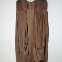 Ефектна рокля тип бюстие в шоколадово кафяво, снимка 1 - Рокли - 29254214