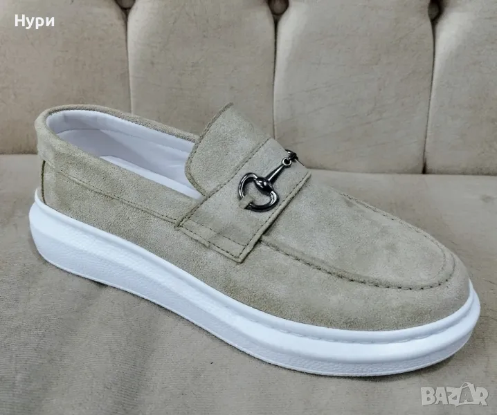 Мъжки официални бежови обувки, снимка 1