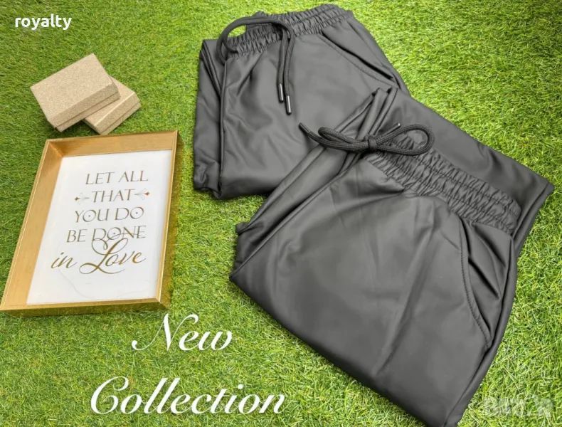 Дамски кожени панталони с матов ефект , снимка 1