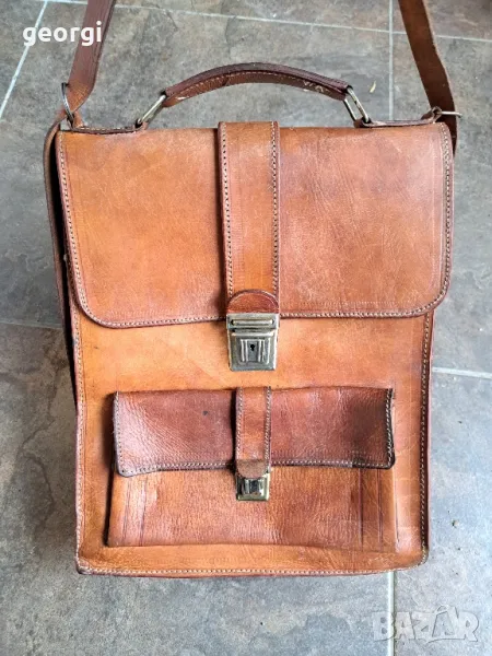 чанта от естествена кожа за през рамо 8/4, снимка 1