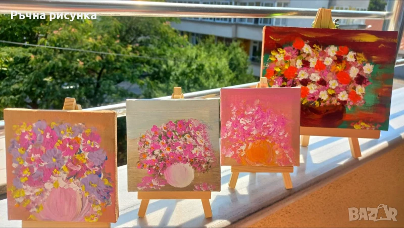 Мини авторски картини на мини статив 10лв за ценители , снимка 1