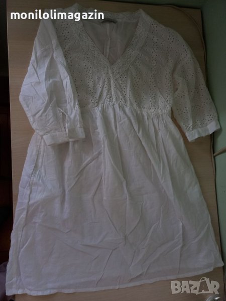 Бяла рокля риза/туника, облечена веднъж, немска е, снимка 1