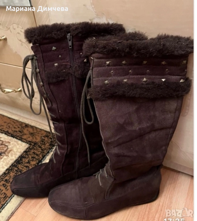 Дамски зимни ботуши с топла пухена подплата, снимка 1