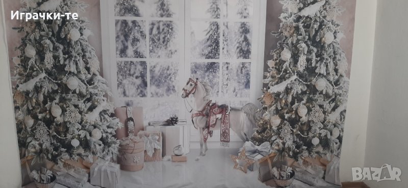 Коледен фон за фотосесии от плат 3 на 3м, снимка 1