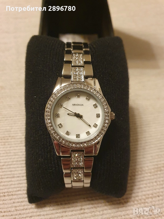 Нов сребърен часовник секонда модел 2841, снимка 1