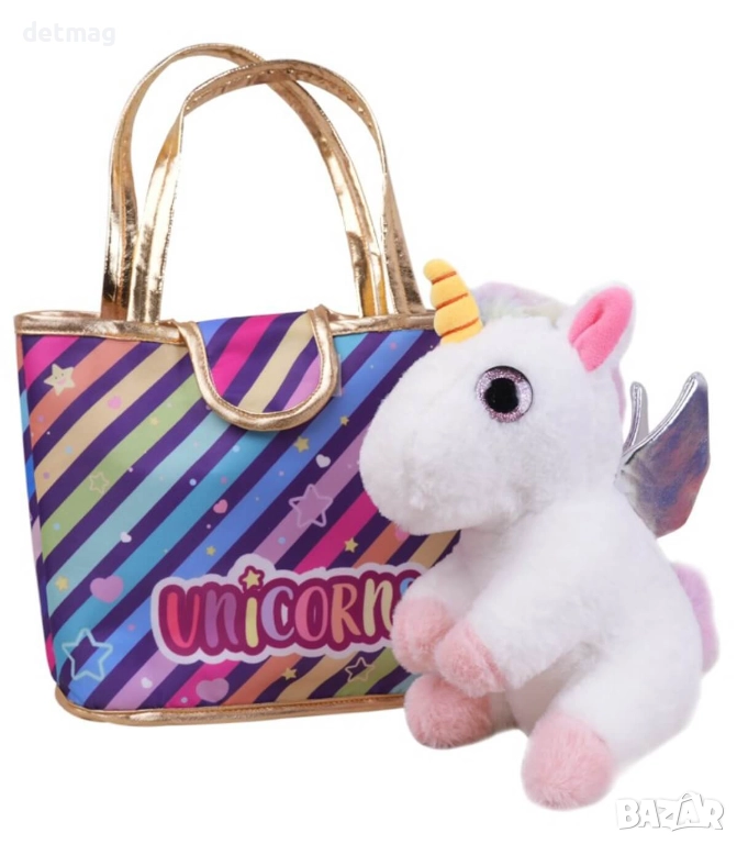 Плюшен еднорог в чанта DARENLAND, снимка 1