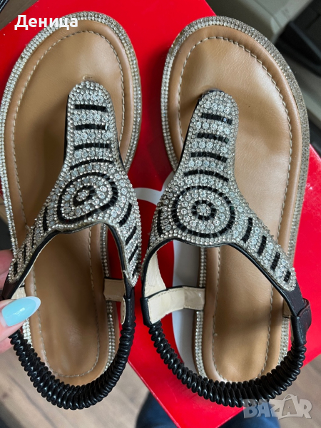 Сандали с камъчета , снимка 1