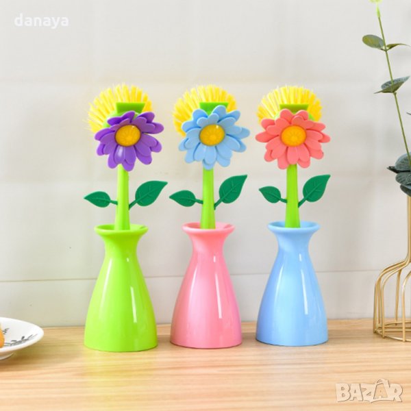 2477 Четка за миене на съдове Ваза с цвете, снимка 1