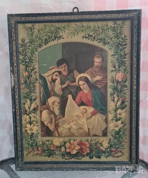 Стара Картина на Христос , снимка 1