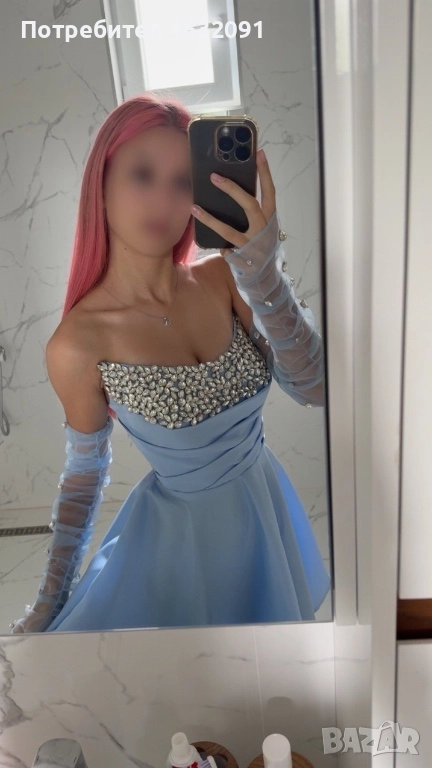 Официална рокля + ръкавици за балове и сватби, снимка 1