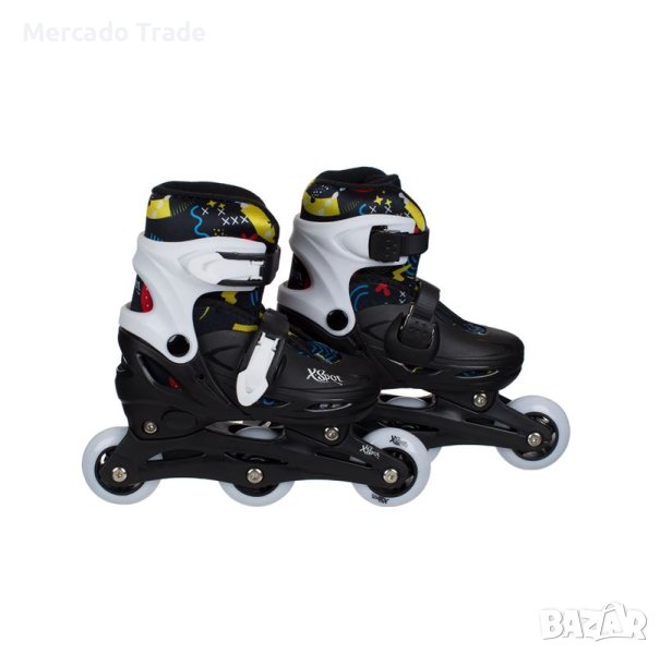 Детски ролери Mercado Trade, За деца, Регулируеми, 2 в 1, Черен - Бял, снимка 1