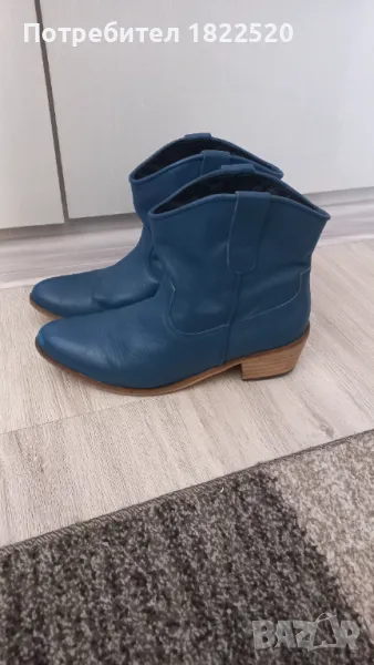 Сини боти естествена кожа , снимка 1