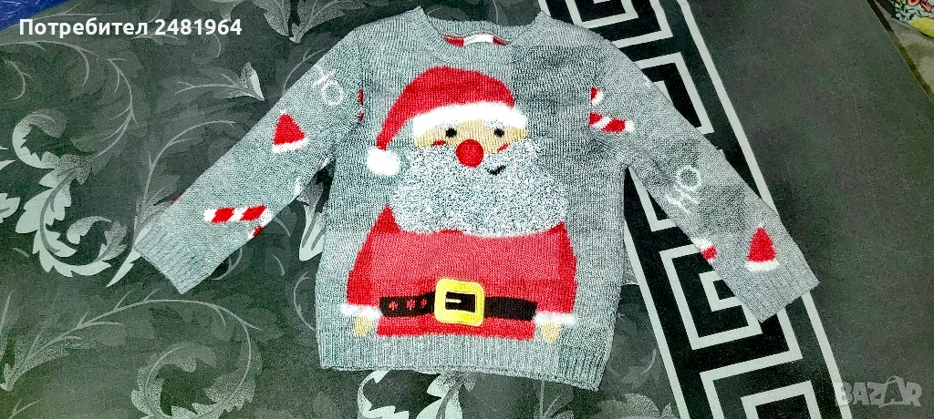 Детски Коледен пуловер 80-86см, снимка 1