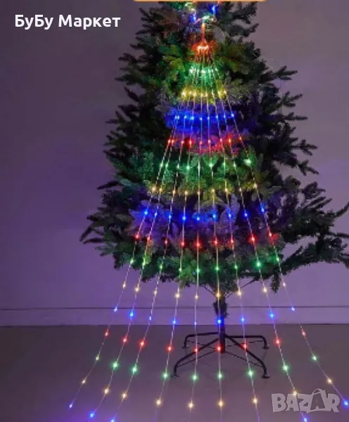 Инсталация за коледна елха,9 проводника, дистанционно управление, снимка 1
