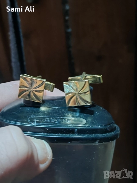 Стари позлатени копчета за ръкавели, снимка 1