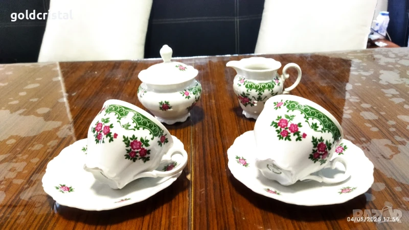 стар немски порцелан чаши за чай кафе захарница латиера , снимка 1