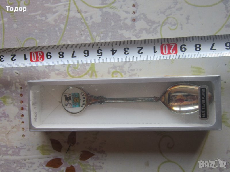 Холанска посребрена лъжичка лъжица, снимка 1