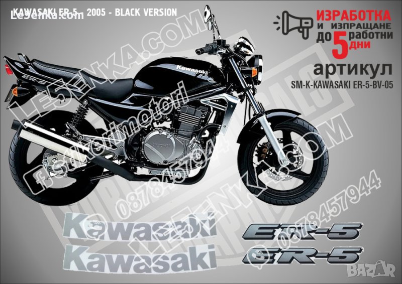 KAWASAKI ER-5 2005 BLACK VERSION SM-K-KAWASAKI ER-5-BV-05, снимка 1