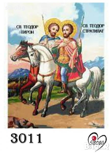 Диамантен гоблен Св. Теодор Тирон и Св. Теодор, снимка 1