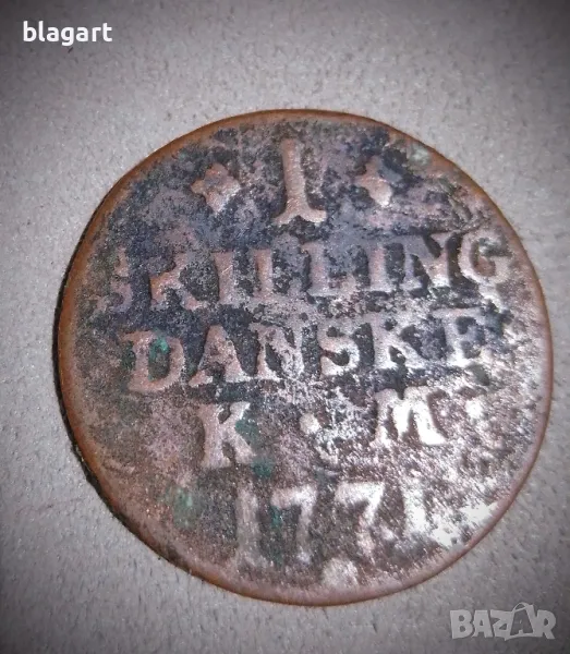 медна монета Дания, снимка 1