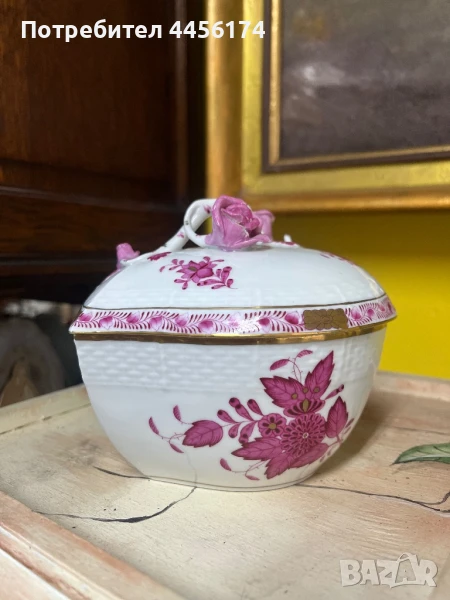 Унгарски порцелан Herend с декор “Apponyi” “Chinese bouquet - Pink”💗 , снимка 1